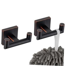 Robe Hooks Bathroom Double Towel Coat Hook for Bath 2 Pack Oil Rubbed Bronze