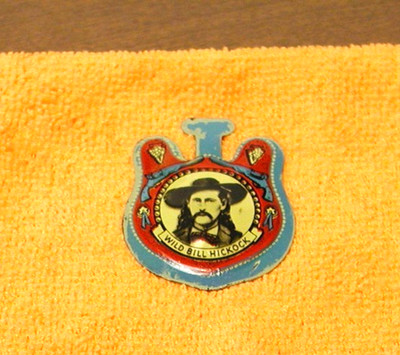Vintage 1950s   Post's Raisin Bran Cereal   General Custer   Tin Litho Badge