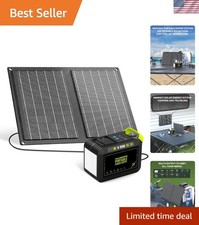 Emergency-Ready 88.8Wh Portable Solar Generator  21W Panel - Lightweight Design