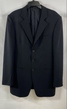 Giorgio Armani Men's Black Wool Silk 3-Button Suit Jacket Blazer Italy Sz 52