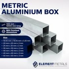 ALUMINIUM Square Box 3M– 19–50mm OD – Mill Finish – 6063-T6 Alloy -3METRE