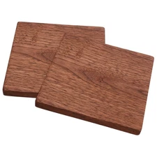 2 Pcs Solid Wood Floor Walnut Boards Pieces for Crafts Natural Blocks