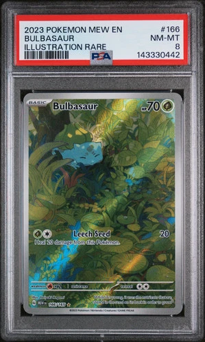 2023 Pokemon Mew EN-151 Bulbasaur Illustration Rare PSA 8 #166