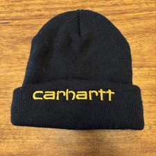 Carhartt Beanie Hat 3M Thinsulate Embroidered Logo Knit Cuffed Black Winter Cap