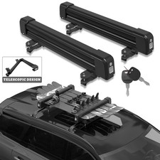 Black Universal Mount Ski Snowboard Rack Car Roof With Lock Rubber Padding