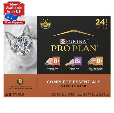 Purina Pro Plan Complete Essentials, Chicken & Turkey Variety Pack, Wet Cat Food