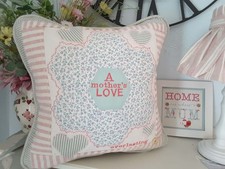 Mothers Day cushion handmade  Patchwork Applique embroidery Susie Watson hearts