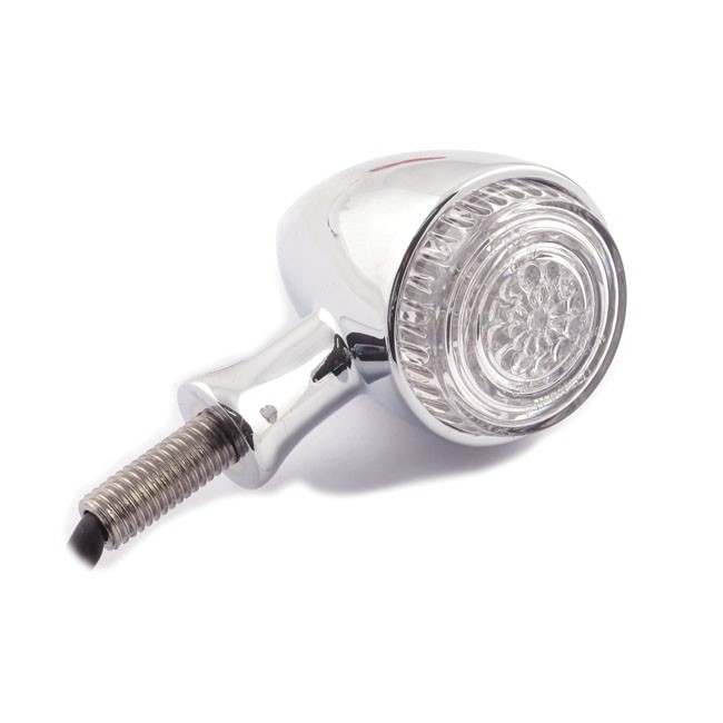 LED Combination Rear Brake Tail Light and Indicators 3 In 1 bullet - Chrome Pair