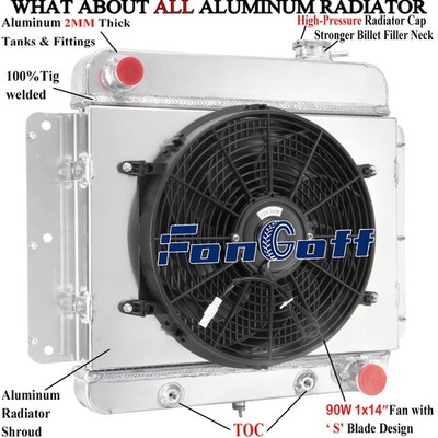 4Row Radiator Shroud Fan fit 1962-1967 Chevrolet II Nova SS Inline CC255