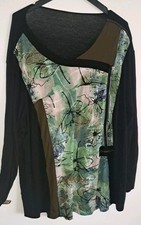 Tunika Longshirt grün schwarz Gr. 54 - 56