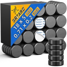 Grtard 50Pcs Ceramic Magnets for Crafts, Strong Round Magnets with Adhesive B...