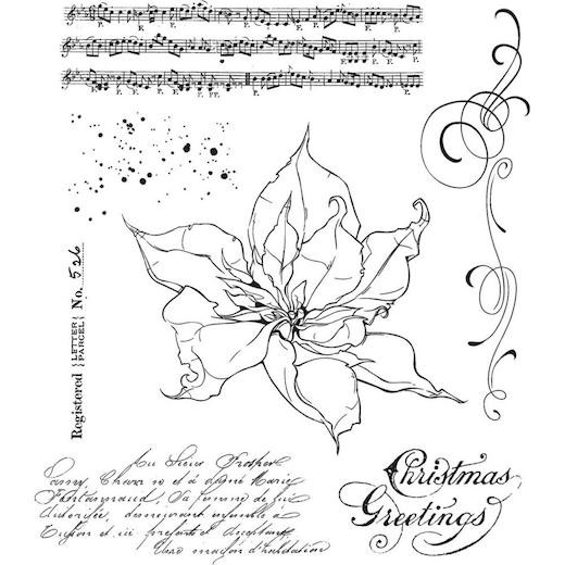 Tim Holtz Cling Rubber Stamps - The Poinsettia CMS426
