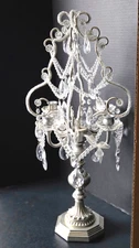 Pillar Candle Display Crystal 4 Arms Candelabra Table Tall Candlesticks Holders