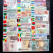🔥100 Pcs of Different World Currency Foreign Banknote Lot UNCIRCULATED w/ BONUS