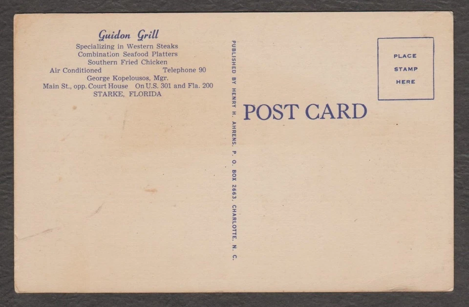 U.S. - MNH LINEN P.C. OF GUIDON GRILL IN STARKE FLA.- - Image 2 of 2