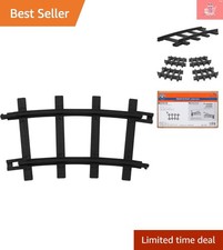 Imaginative 12-Piece Curved Black Train Track Set - Easy Assembly for All Ages