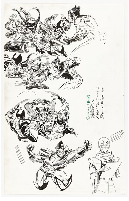 Koblish X-MEN 92 INFINITE 3 pg 7 WOLVERINE VS MANY WOLVERINES VS CASSANDRA NOVA