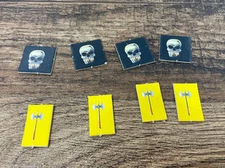Battle Masters Game Replacement Pieces Parts Lot Of Skull & Elite Yellow Tokens