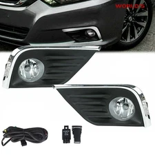 Front Bumper Fog Lights Lamp W/Bezel+Switch For Nissan Altima 2016 2017 2018