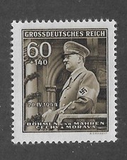MNH Stamp B25  Adolf Hitler Birthday 1944 Occupation Third Reich   WWII Germany