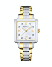 Bulova Accutron 65P102 Diamond Gold Silver Tone Women's Watch GREAT GIFT
