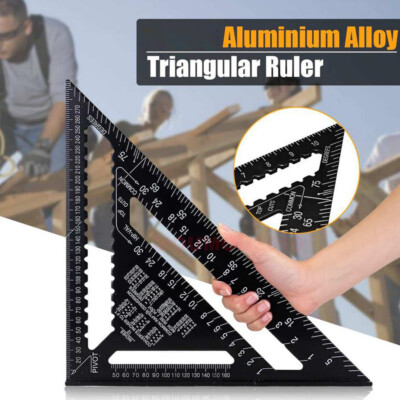 12'' Aluminum Alloy Triangle Angle Protractor Speed Square Measuring Ruler Miter