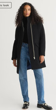J.crew $365 Cocoon Coat Italian Stadium Wool Blend Black Size 4p J8375