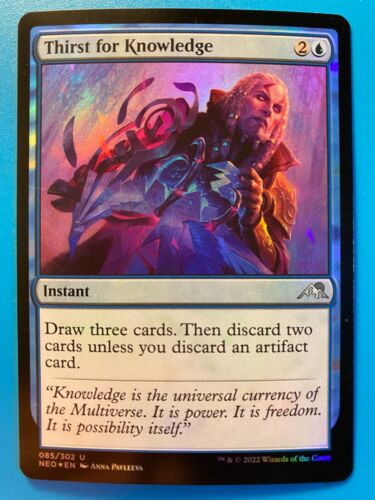 MTG 1x FOIL Thirst for Knowledge Kamigawa Neon Dynasty Magic the Gathering x1 comme neuf dans sa boîte - Photo 1/1