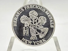 1oz .999 Fine Silver Heraeus Precious Metals "New York" Round **VINTAGE**