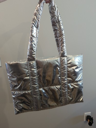 Bath And Body Works Tote 2024 Black Friday Silver PUFFY Bag New