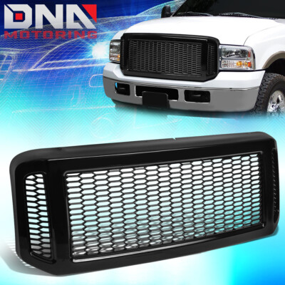 For 2005-2007 Ford F250 F350 Super Duty Badgeless Front Bumper Grille Glossy
