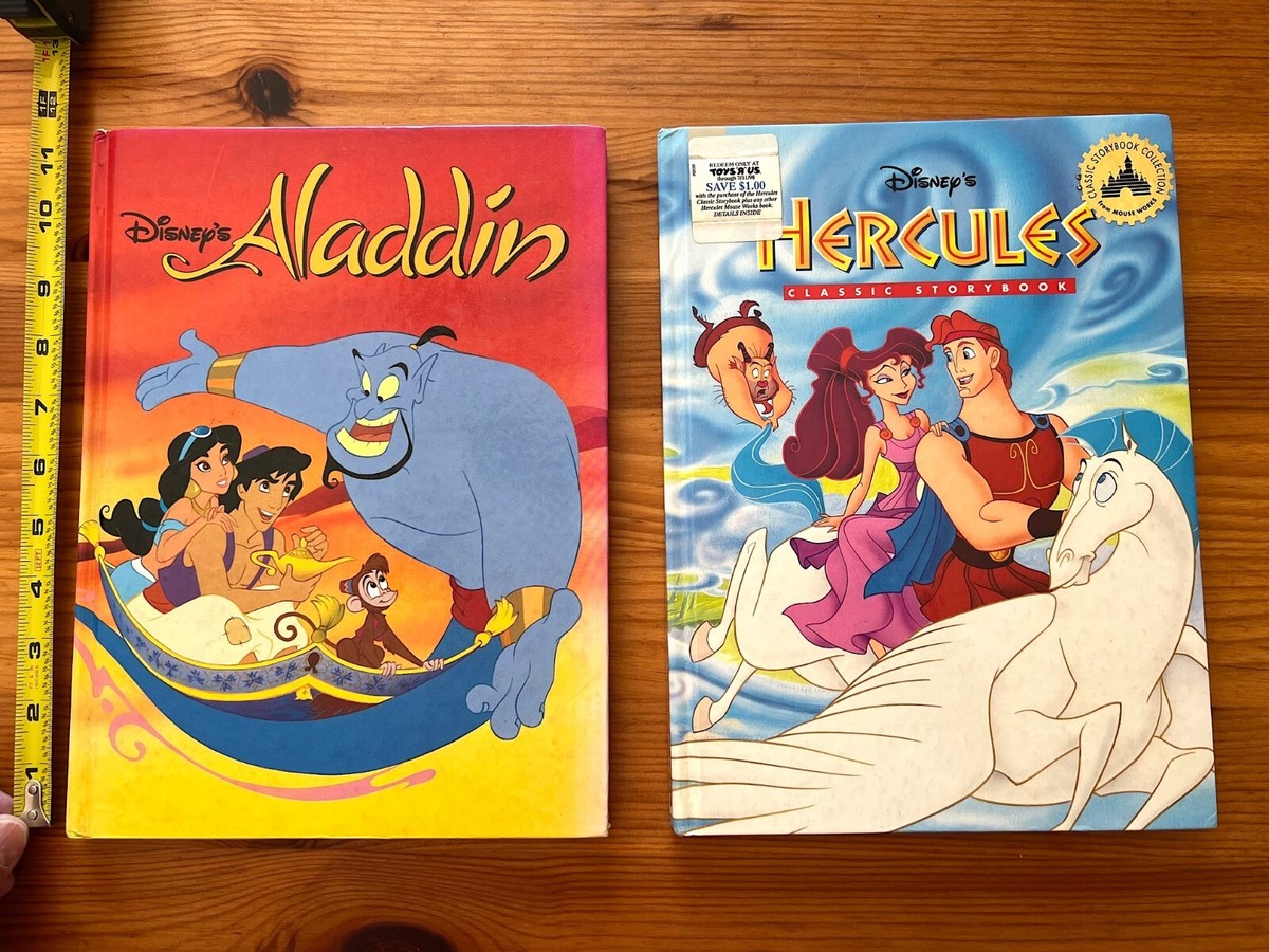 VINTAGE COLLECTOR DISNEY HARDCOVER BOOKS: HERCULES 1997 & ALADDIN