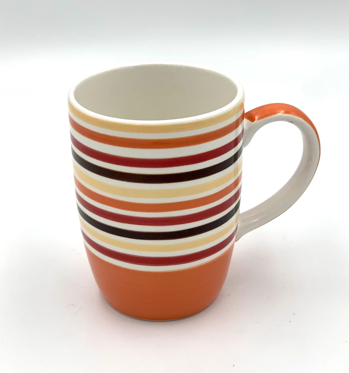 Crate Barrel Orange Striped Mug