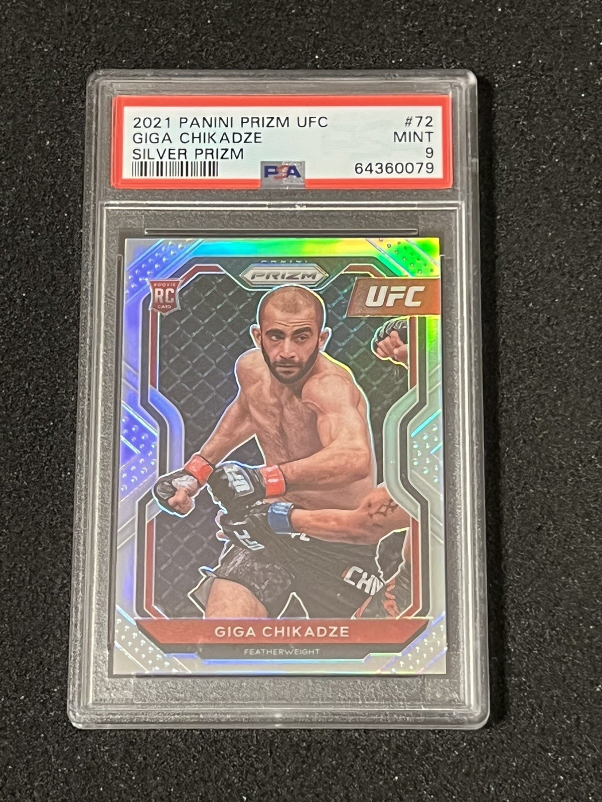 Giga Chikadze 2021 Panini UFC Prizm Silver Prizm Rookie PSA 9 #72 Low Pop