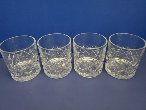 Set of 4 Courvoisier VS Cognac Embossed Weighted Rocks Bar Drink Glasses F/S - Picture 2 of 3