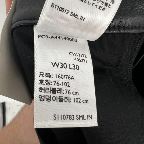 Levi's Faux Leather Mid Rise Straight Baggy Dad Pants Womens Size 30X30 Black - Picture 14 of 16