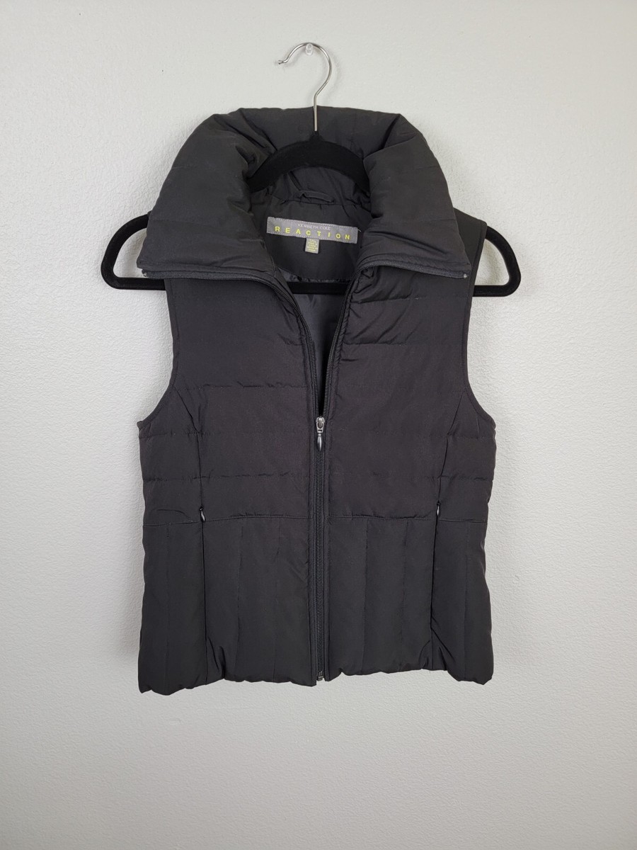 Kenneth Cole Reaction Women's Small Down Quilted Puffer Vest Black