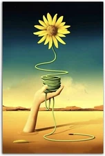 Surrealism Flower Poster Salvador Dali Wall Art Picture Print Canvas Painting
