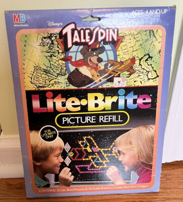 Vintage Disney Talespin Lite Brite 12 Refills Sheets Unopened NEW Tale Spin