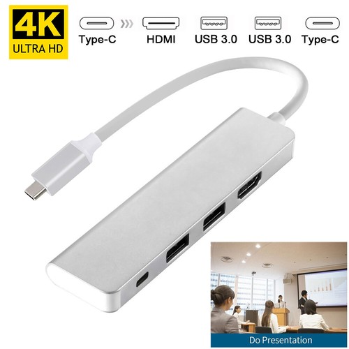 Type C USB-C 4K HDMI USB 3.0 4 in 1 Hub Adapter Cable For Apple Macbook Series - Picture 1 of 7