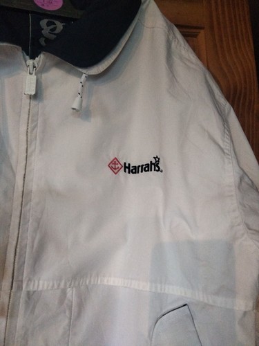 Vintage Gear Harrahs Las Vegas Windbreaker Jacket White Zip Size Small Unisex - Picture 8 of 18