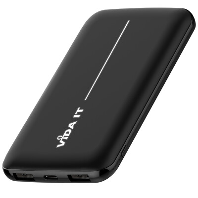 Slim Portable Charger Power Bank USB-C Battery for Cell Phone Tablet 10000mAh 5V