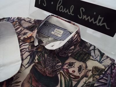 PAUL SMITH Herren Hemd   Größe S (BRUSTUMFANG 38'')   UVP 165£+  HIRSCH BOTANISCHER PRINT