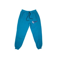 Keep Hustlin' State of Mind Embroidered Logo Sweatpants Casual Lounge Pants Blue