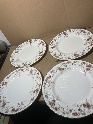 Lot Of 4 Dinner Plates S-376 Minton Ancestral Bone China England 10 1/2”