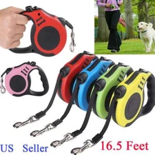 16.5 ft Automatic Retractable Dog Leash Pet Collar Automatic Walking Lead Free