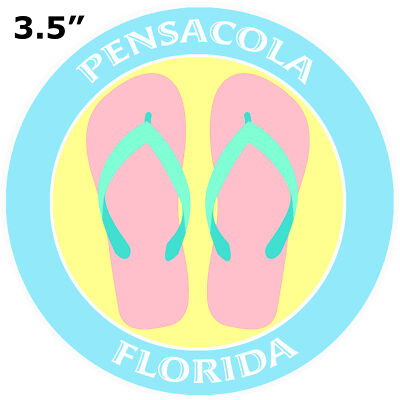 Flip Flops Pensacola Florida - Car Truck Window Bumper Graphics Sticker Decal