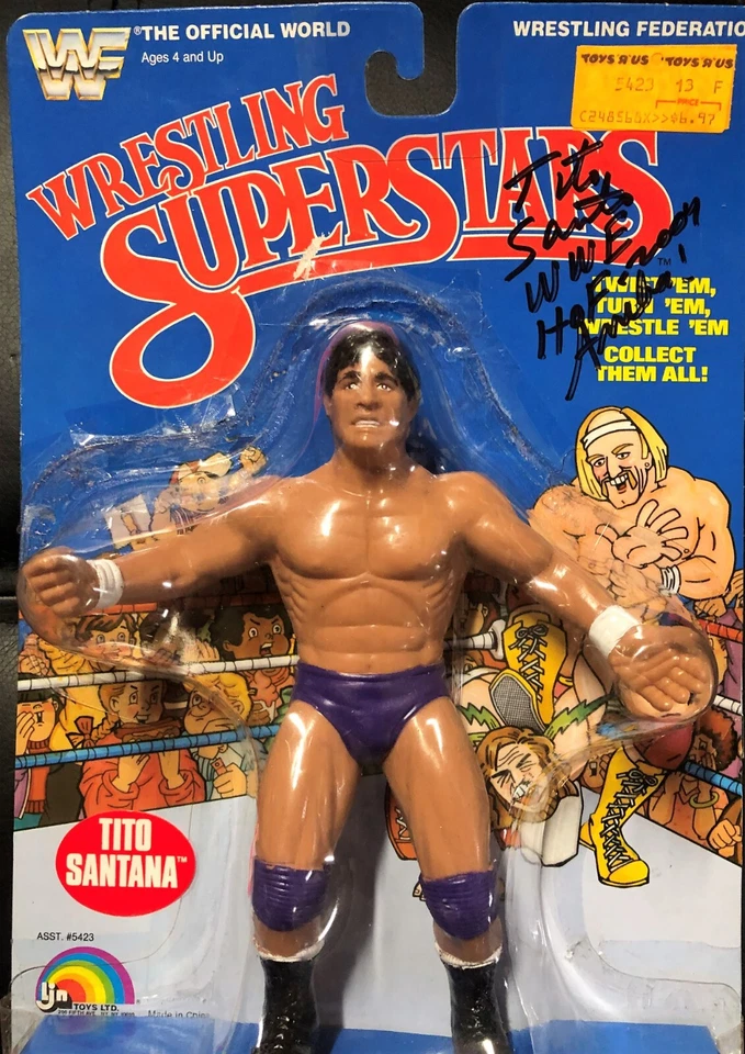 Tito Santana WWF Autographed LJN Wrestling Superstars Figure w/ Inscriptions NIB - Image 3 of 4