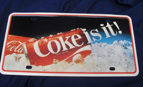 COKE IS IT ~Metal Auto Tag~Ice with Cans~NEW~Free Ship - Picture 2 of 2