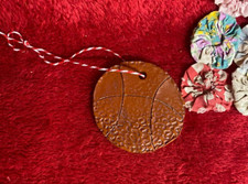 Handmade Pottery Ornament Basketball Can Be Personalized w Name Number On Back